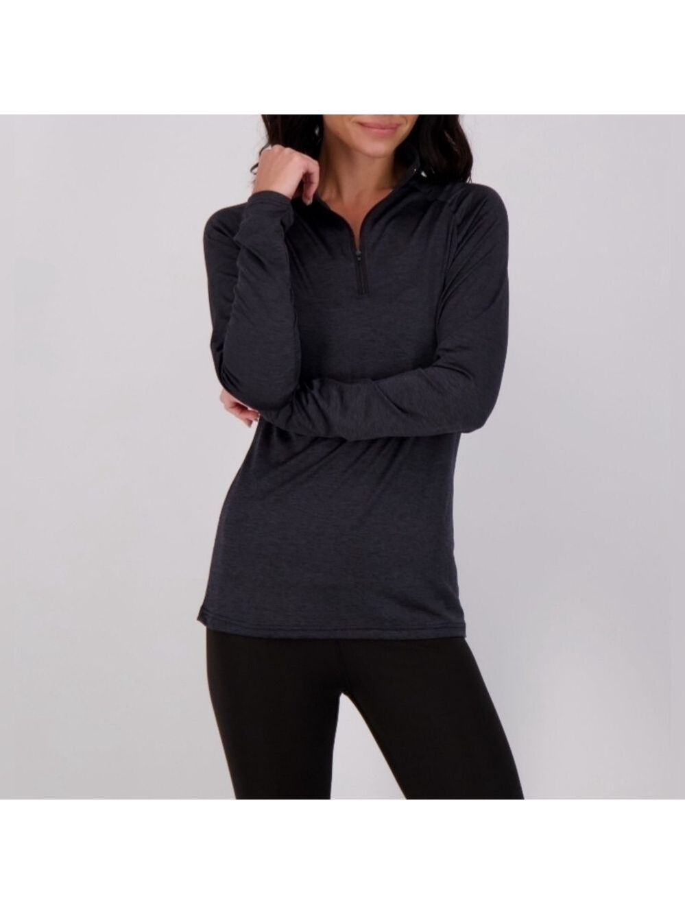 Real Essentials Dry-Fit Athletic Quarter Zip Black Pullover Small -New With Tags